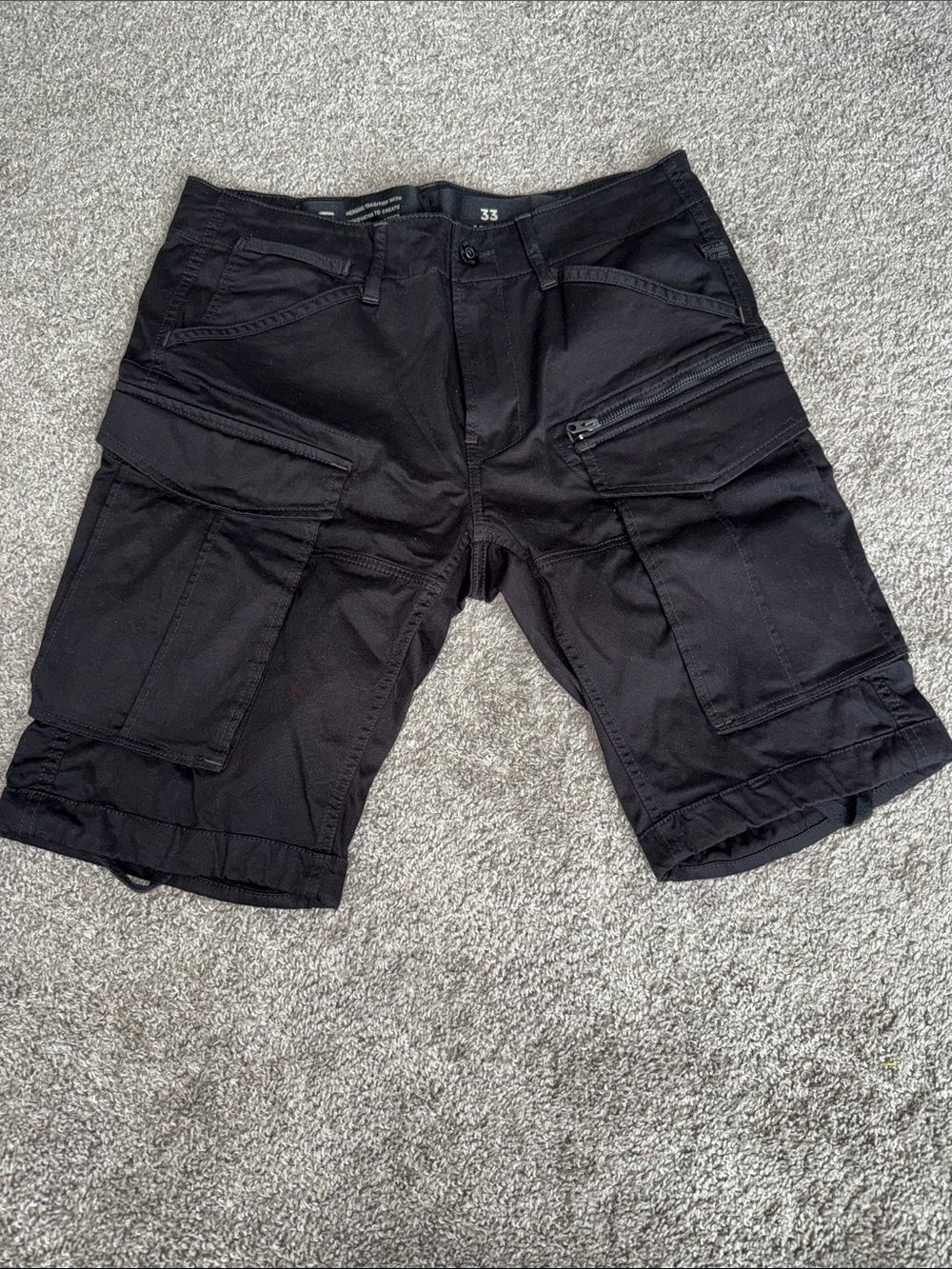G-Star Black Men's Cargo Shorts with Utility Pockets